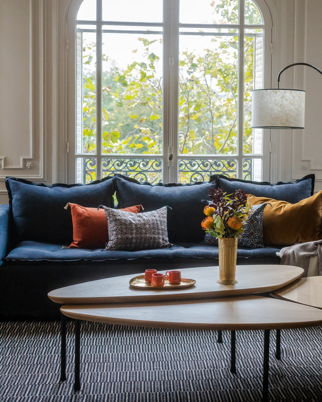 Housse de coussin pour canapé à motifs en coton Lula