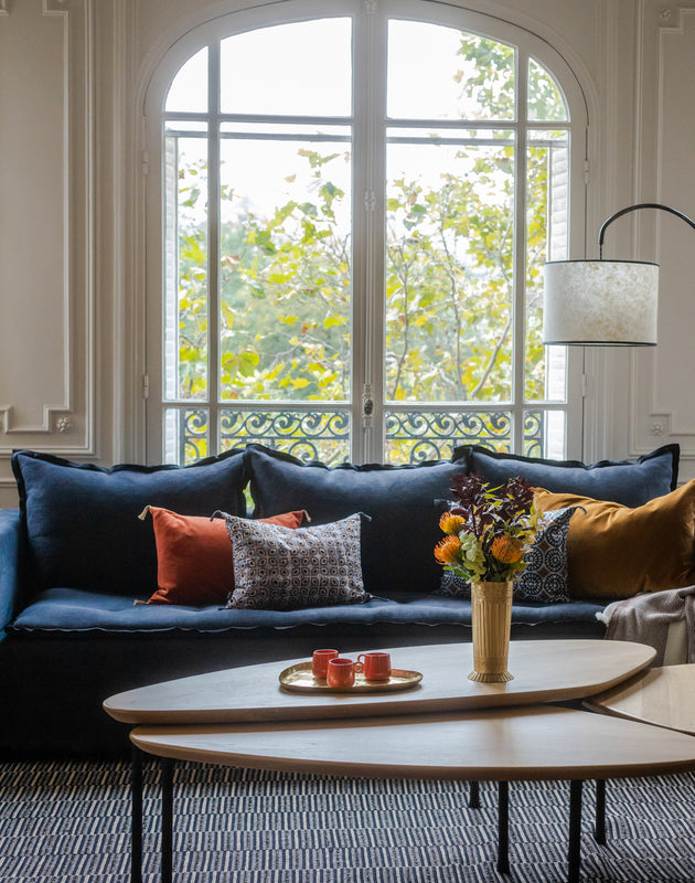 Housse de coussin pour canapé à motifs en coton Lula