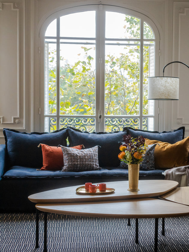 Housse de coussin pour canapé à motifs en coton Lula