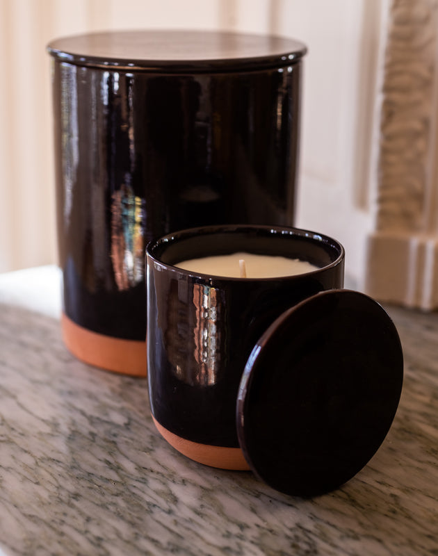 Bougie parfumée en terracotta, cire végétale et minérale