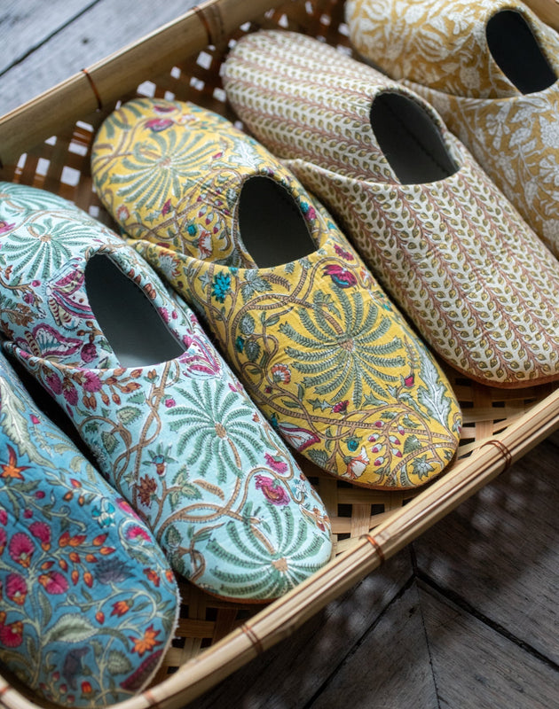 Chaussons Téthys en coton imprimé