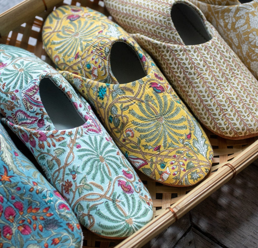 Chaussons Téthys en coton imprimé