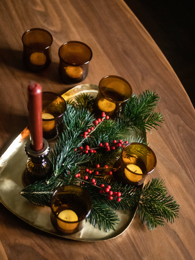 Petit plateau en laiton doré Ema