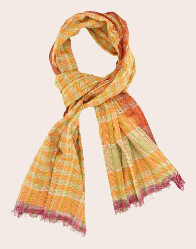 Echarpe en coton dans les tons d'orange