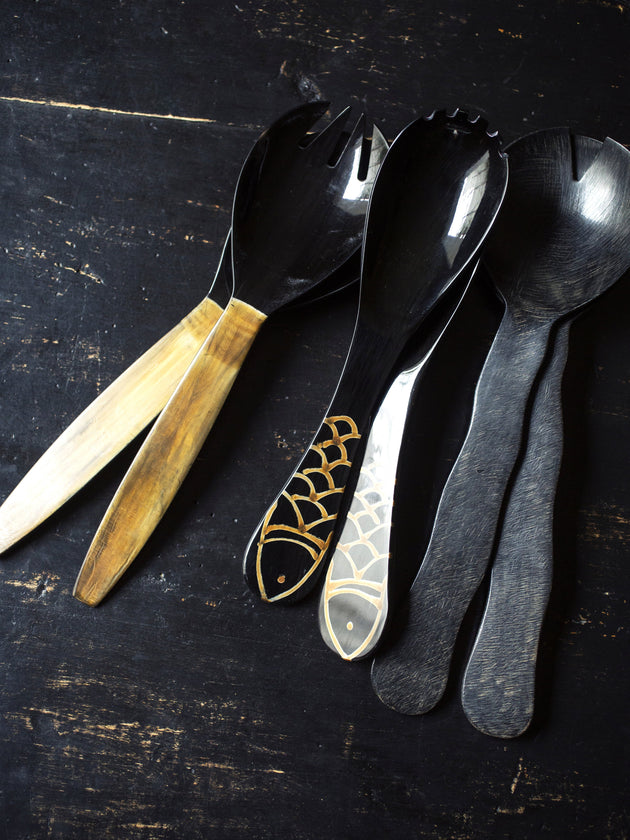 Grand couverts à salade en corne