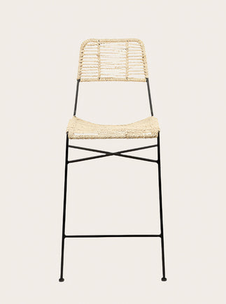 Chaise haute en fibre végétale Murgi de face