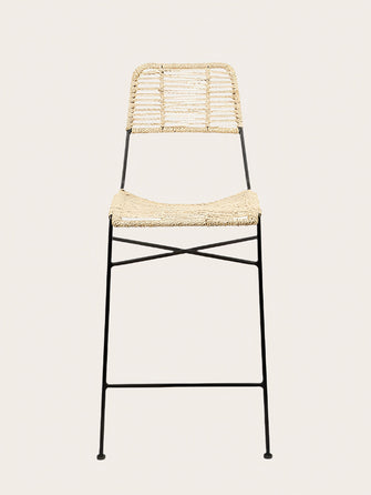 Chaise haute en fibre végétale Murgi de face