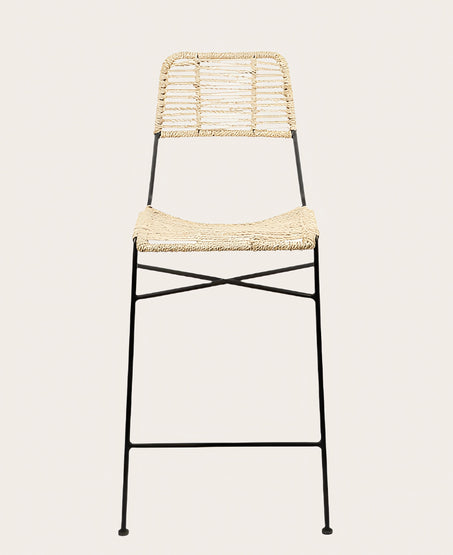 Chaise haute en fibre végétale Murgi de face