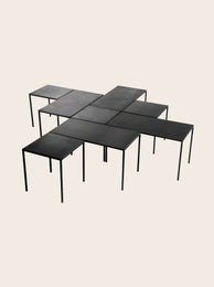 Tables basses rectangulaires en acier noir