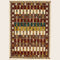 Grand Tapis Tihya en laine à motifs marron, ivoire et terracotta avec des franges aux deux extrémités