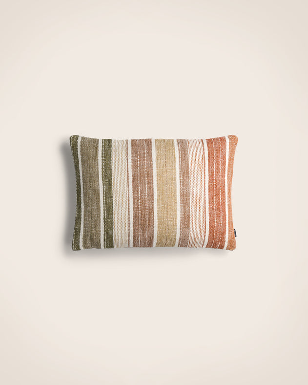 Packshot coussin Siroko à rayures en coton, lin et viscose