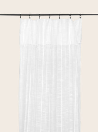 Rideau Jari en khadi de coton biologique couleur blanc cassé avec franges