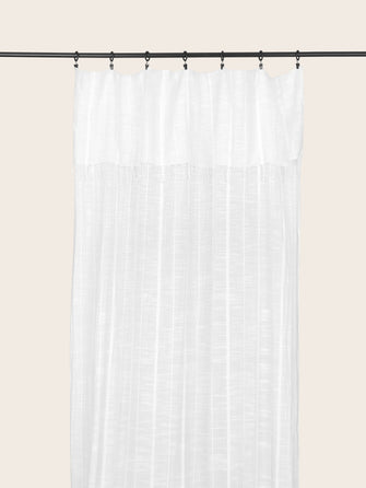 Rideau Jari en khadi de coton biologique couleur blanc cassé avec franges