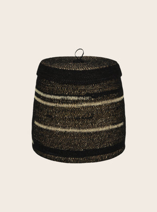 Petit format du panier Tonka en jonc de mer et coton