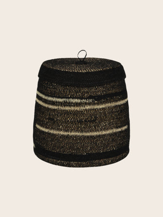 Petit format du panier Tonka en jonc de mer et coton