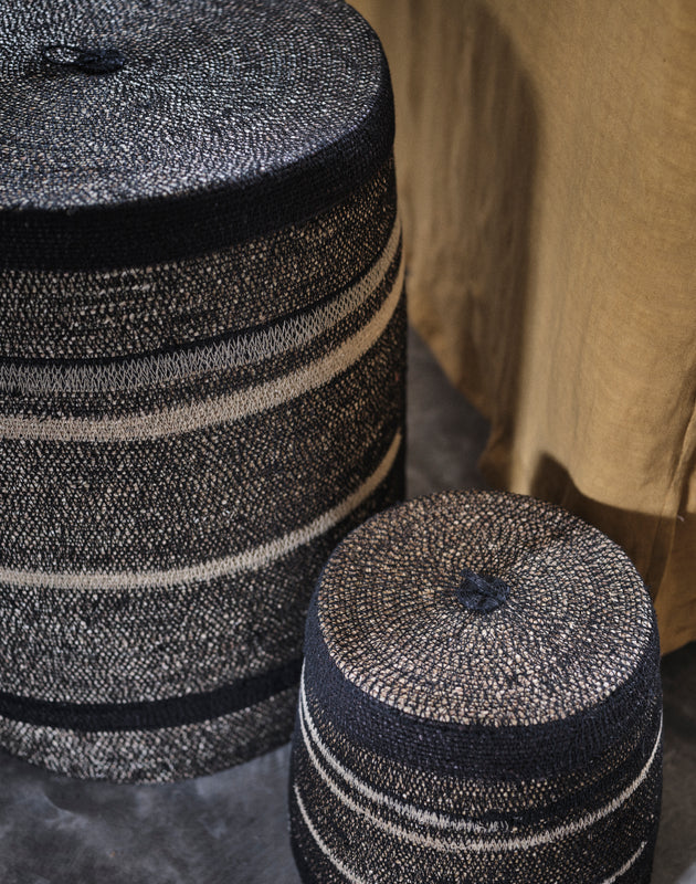 Ensembles des deux paniers Tonka tissé à la main en Inde