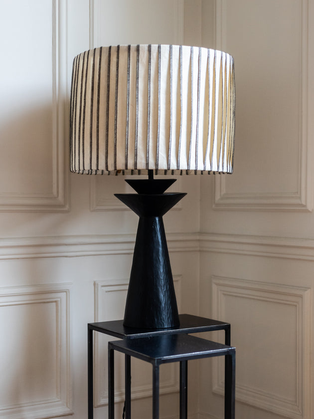 Pied de lampe Rosha avec abat jour Baco en papier