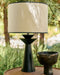 Pied de lampe à poser Rosha en metal martelé