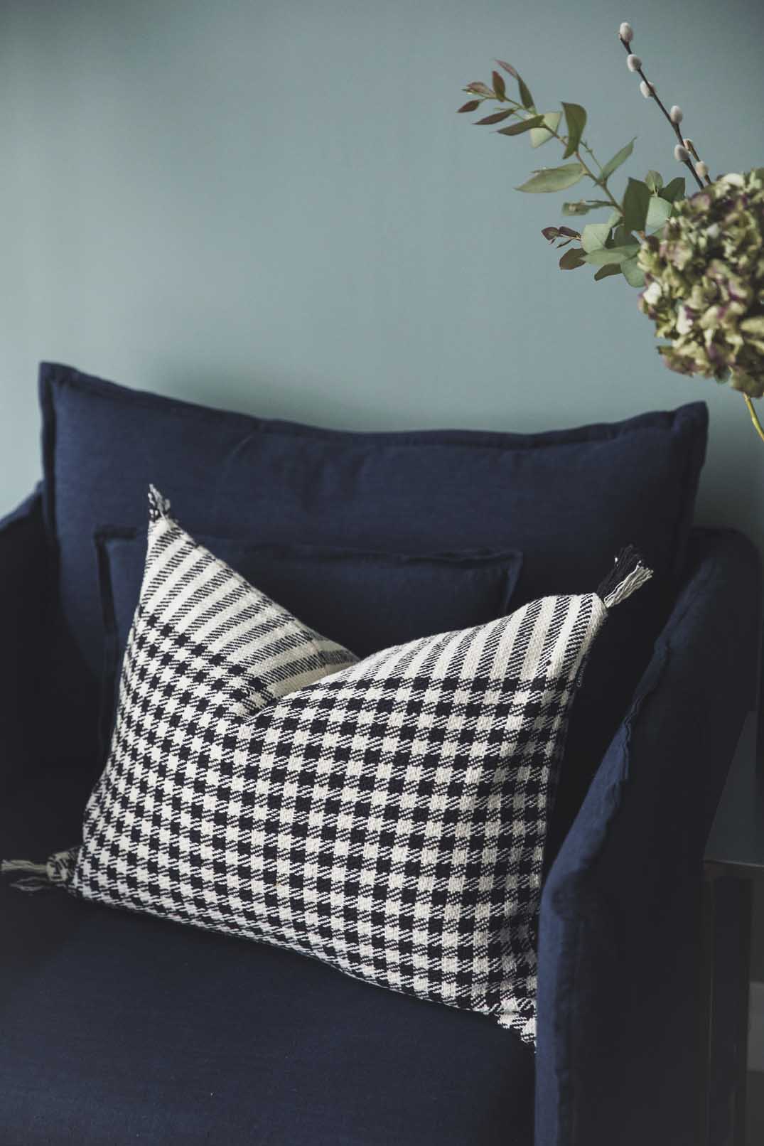 Housse de coussin pied de poule