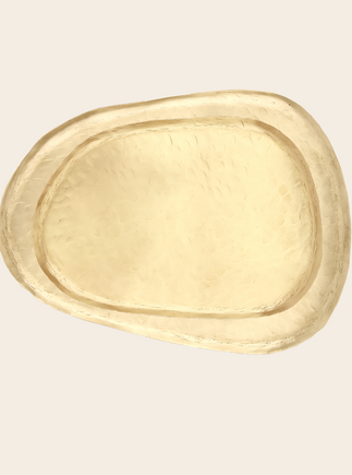 Elegant plateau décoratif en laiton doré Ema