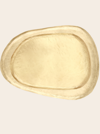 Elegant plateau décoratif en laiton doré Ema