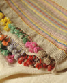 Rideau Dupatta en coton biologique avec ses pompons colores