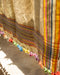Rideau Dupatta en coton biologique à pompons colorés arc-en-ciel