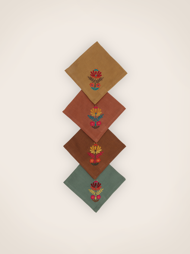 Set of 4 Rosaly embroidered napkins