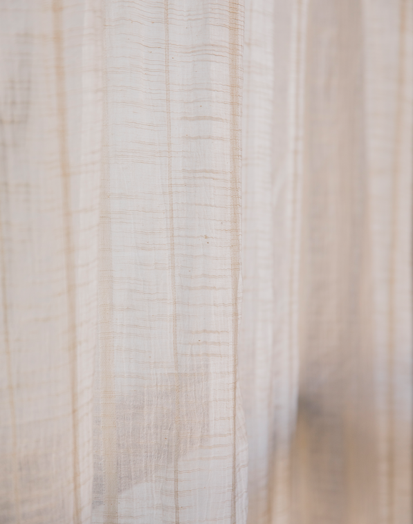 Voilage Jari en khadi de coton couleur blanc cassé