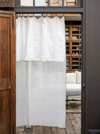 Rideau Epoca en lin texturé avec bourdon couleur Havane