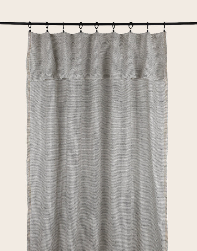 Rideau prêt à poser en coton coloris charcoal Arys