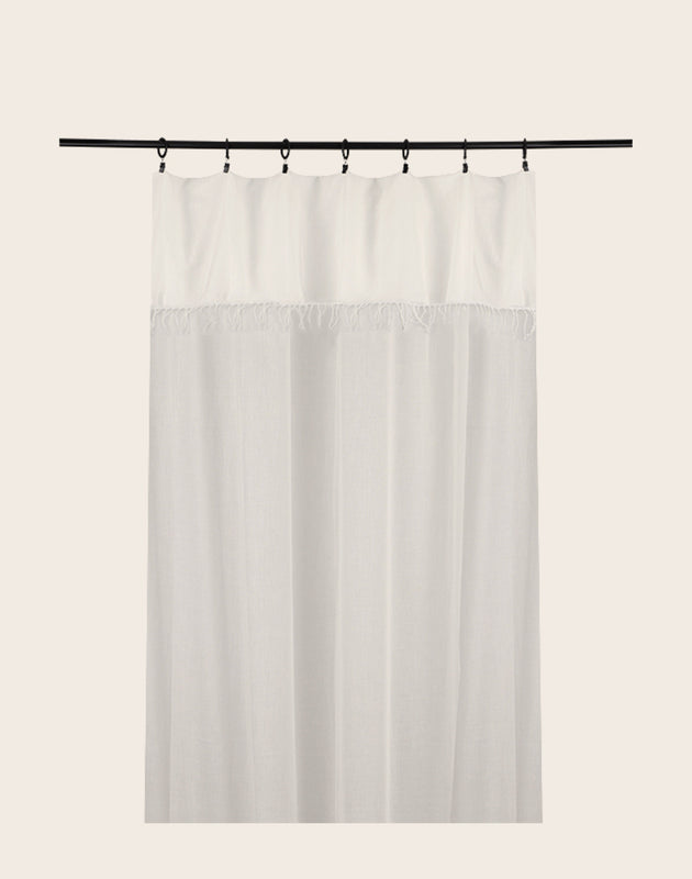 Rideau en coton blanc Ashoka
