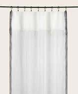 Rideau Hava en lin à franges torsadées aux extrémités et bordures couleur Charcoal sur le côté