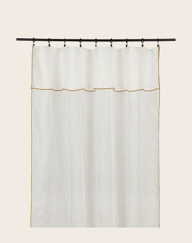 rideau en lin Epoca avec bourdon couleur Havane