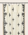 Rideau Dafi en coton, bambou et lin à motifs brodés noirs