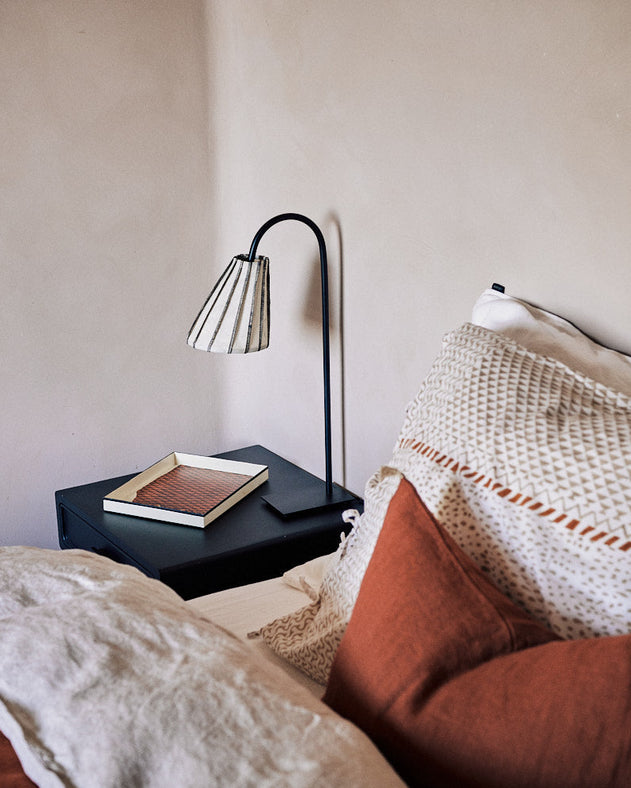 Abat jour pour lampe de chevet noir et blanc