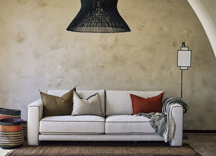 Inspiration de décoration pour salon avec canapé moderne