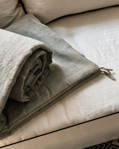 Linen sofa cover