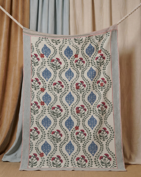 Suzani Menthe Handcrafted Piece