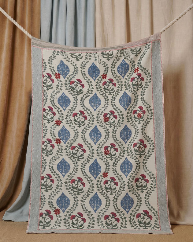Suzani Menthe Handcrafted Piece
