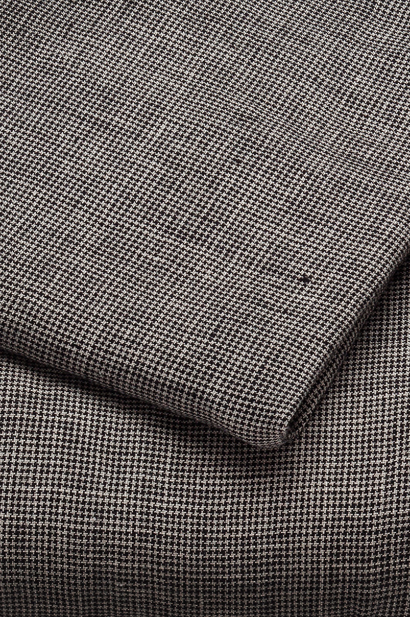 Motifs tons noirs et blancs du set de 2 taies d'oreiller en lin Fil à fil