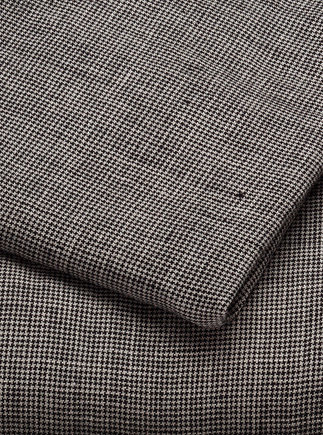 Motifs tons noirs et blancs du set de 2 taies d'oreiller en lin Fil à fil