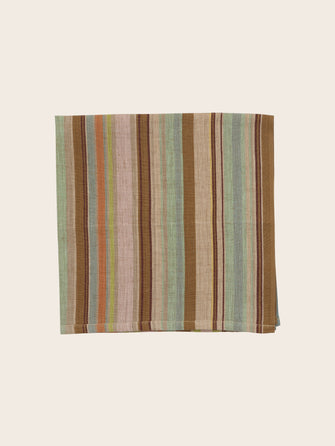 Serviette de table en lin à rayures Soleo