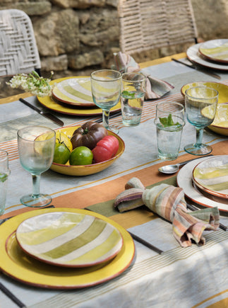 Serviettes de table en lin carrées Soleo