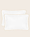 Lot de 2 taies d'oreiller rectangulaires blanches Bora