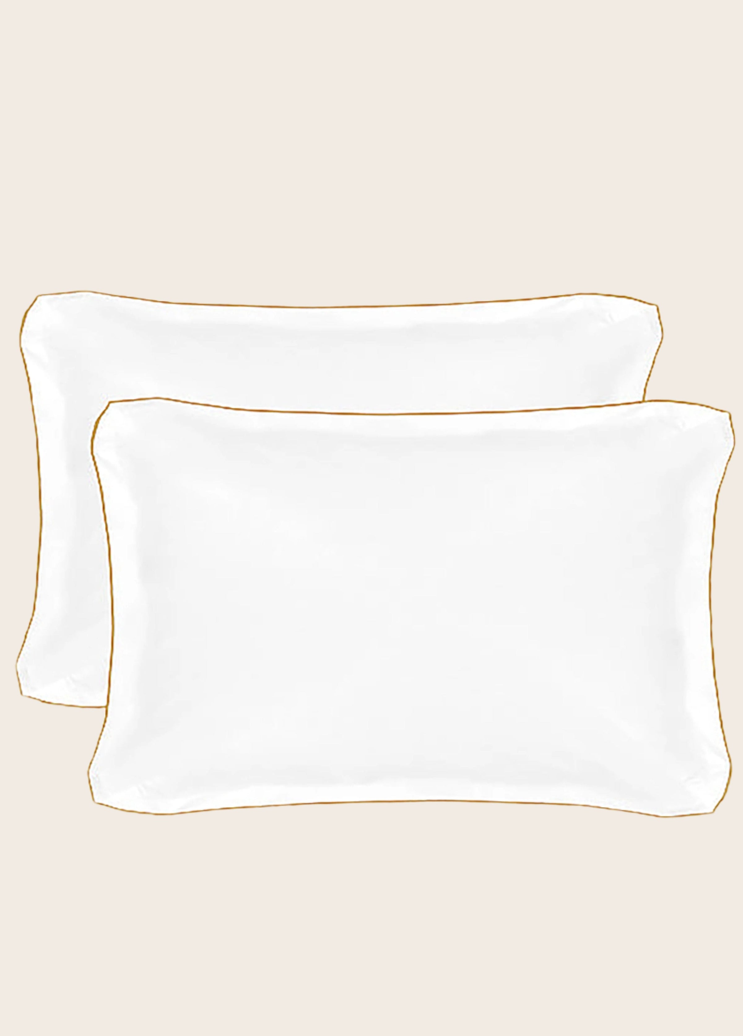 Lot de 2 taies d'oreiller rectangulaires blanches Bora