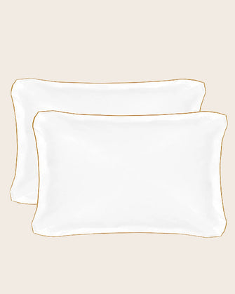 Lot de 2 taies d'oreiller rectangulaires blanches Bora