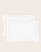 Lot de 2 taies d'oreiller rectangulaires blanches Bora