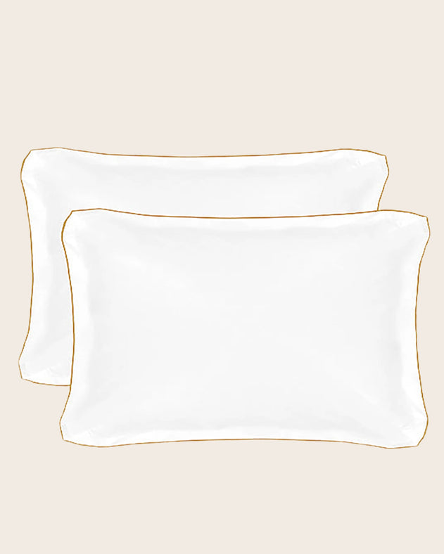 Lot de 2 taies d'oreiller rectangulaires blanches Bora