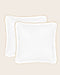 Set de 2 taies d'oreiller carrées Bora blanche à bourdon coloré